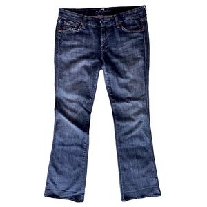 Seven For All Mankind Dark Wash Lo Rise Bootcut Studs on pockets Sz30